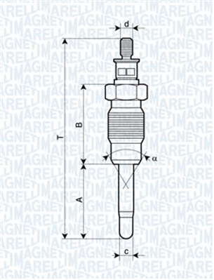 Свічка розжарювання   062900016304   MAGNETI MARELLI