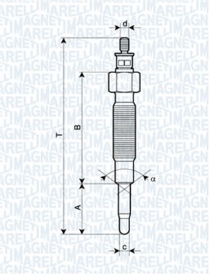 Свеча накаливания   062900019304   MAGNETI MARELLI