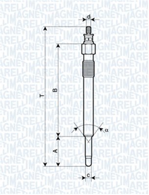 Свічка розжарювання   062900020304   MAGNETI MARELLI