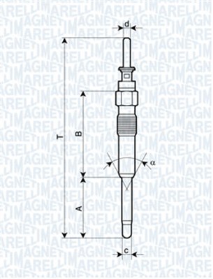 Свеча накаливания   062900023304   MAGNETI MARELLI