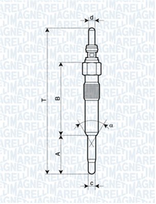 Свічка розжарювання   062900028304   MAGNETI MARELLI