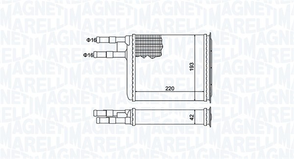 Теплообмінник, система опалення салону   350218401000   MAGNETI MARELLI