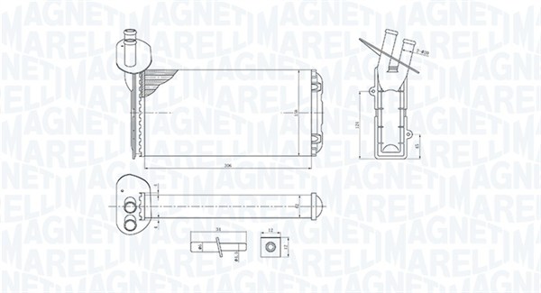 Теплообменник, отопление салона   350218410000   MAGNETI MARELLI