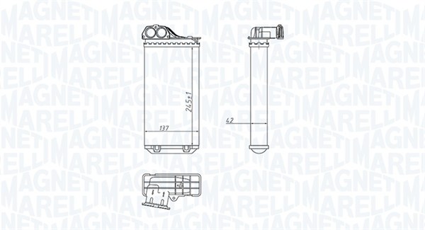 Теплообменник, отопление салона   350218411000   MAGNETI MARELLI