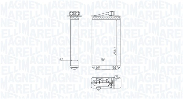 Теплообмінник, система опалення салону   350218417000   MAGNETI MARELLI