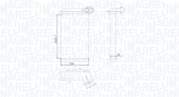 Теплообменник, отопление салона   350218422000   MAGNETI MARELLI