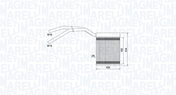 Теплообмінник, система опалення салону   350218425000   MAGNETI MARELLI