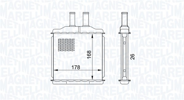 Теплообменник, отопление салона   350218432000   MAGNETI MARELLI