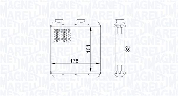 Теплообменник, отопление салона   350218434000   MAGNETI MARELLI