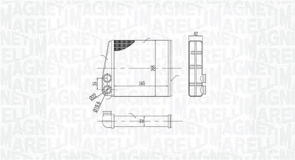 Теплообменник, отопление салона   350218440000   MAGNETI MARELLI