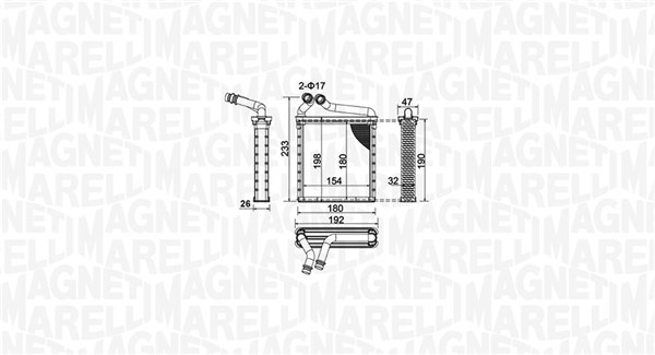 Теплообменник, отопление салона   350218442000   MAGNETI MARELLI