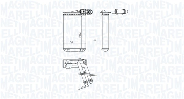 Теплообменник, отопление салона   350218445000   MAGNETI MARELLI