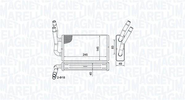 Теплообменник, отопление салона   350218450000   MAGNETI MARELLI