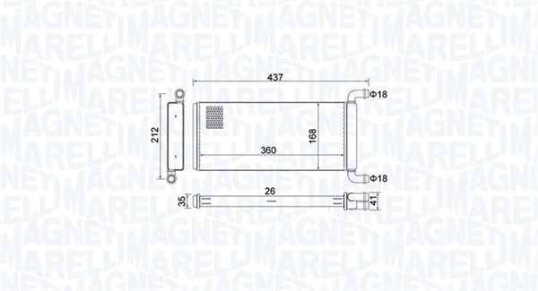 Теплообменник, отопление салона   350218451000   MAGNETI MARELLI