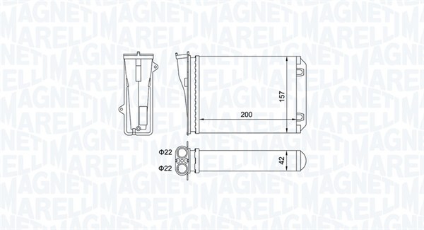 Теплообменник, отопление салона   350218463000   MAGNETI MARELLI