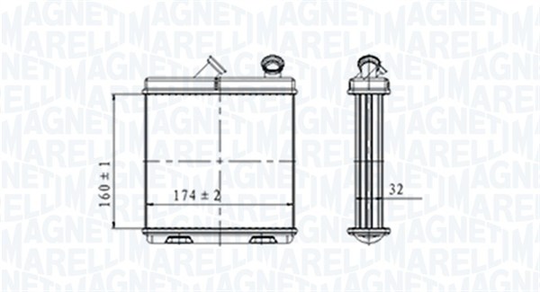 Теплообмінник, система опалення салону   350218465000   MAGNETI MARELLI