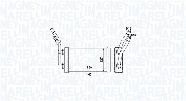 Теплообменник, отопление салона   350218468000   MAGNETI MARELLI