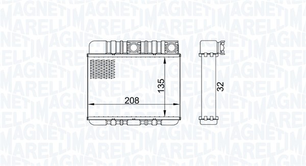 Теплообмінник, система опалення салону   350218469000   MAGNETI MARELLI