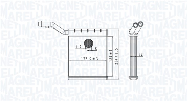 Теплообмінник, система опалення салону 350218480000 MAGNETI MARELLI #1