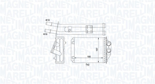 Теплообмінник, система опалення салону   350218491000   MAGNETI MARELLI