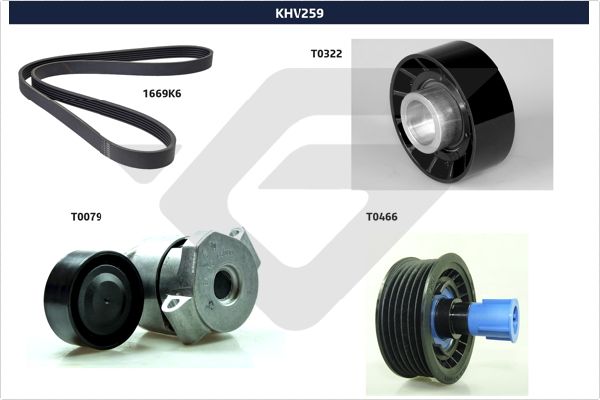 Поликлиновой ременный комплект   KHV 259   HUTCHINSON