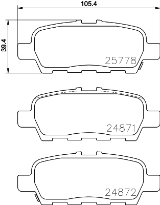 Комплект гальмівних накладок, дискове гальмо   MDB3396   MINTEX