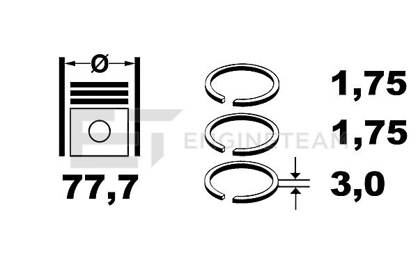 Комплект поршневих кілець   R4001750   ET ENGINETEAM