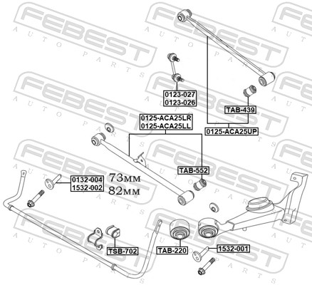 Чаша холостого ходу, балка осі 1532-002 FEBEST #1