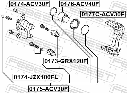 Комплект кронштейнів гальмівного супорта 0177C-ACV30F FEBEST #1
