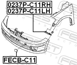 Кронштейн, буфер 0237P-C11LH FEBEST #1