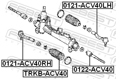 Наконечник, поперечна кермова тяга 0121-ACV40RH FEBEST #1