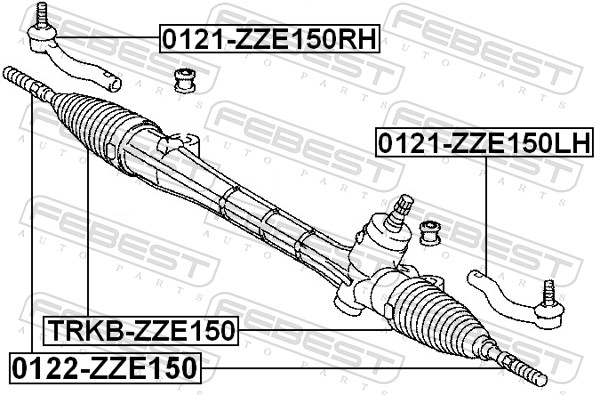 Наконечник, поперечна кермова тяга 0121-ZZE150RH FEBEST #1