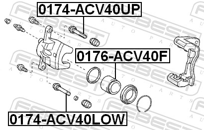 Напрямний палець, гальмівний супорт 0174-ACV40LOW FEBEST #1