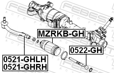 Осевой шарнир, рулевая тяга 0522-GH FEBEST #1