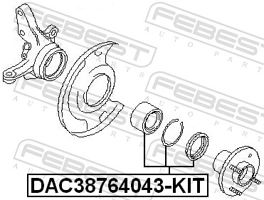 Підшипник колеса DAC38764043-KIT FEBEST #1