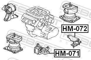 Опора, автоматична коробка передач HM-072 FEBEST #1