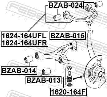 Подвеска, рычаг независимой подвески колеса BZAB-014 FEBEST #1