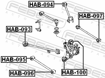 Опора, важіль підвіски HAB-097 FEBEST #1