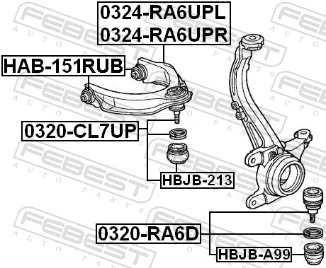 Подвеска, рычаг независимой подвески колеса HAB-151RUB FEBEST #1