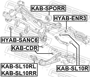 Опора, важіль підвіски KAB-SL10RL FEBEST #1