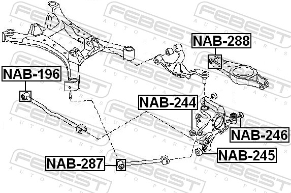 Опора, важіль підвіски NAB-287 FEBEST #1