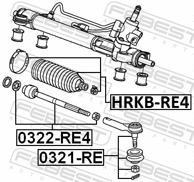 Гофрований кожух, механізм рульового керування HRKB-RE4 FEBEST #1