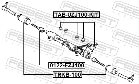 Гофрований кожух, механізм рульового керування TRKB-100 FEBEST #1