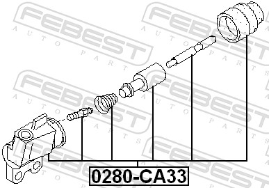 Виконавчий циліндр приводу, зчеплення 0280-A33 FEBEST #1