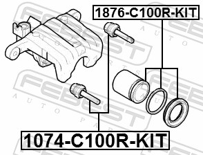 Ремкомплект, тормозной суппорт 1876-C100R-KIT FEBEST #1