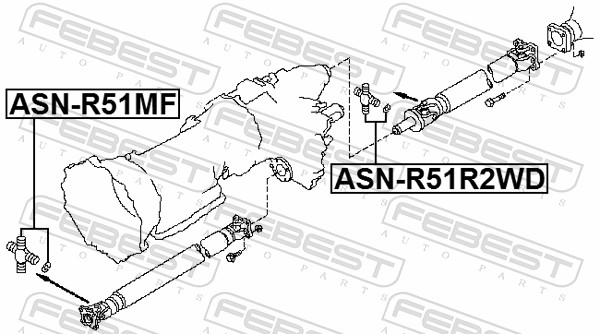 Шарнір, поздовжній вал ASN-R51MF FEBEST #1