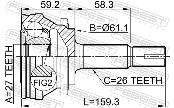 Комплект шарнірів, приводний вал 0110-ACA30 FEBEST #1