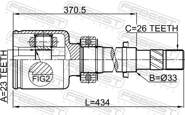 Комплект шарнірів, приводний вал 0211-C11XRH FEBEST #1