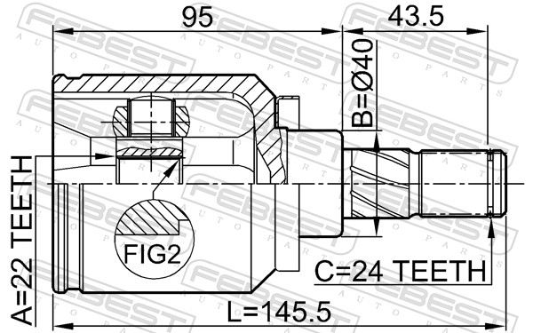 Шарнирный комплект, приводной вал 0211-N16 FEBEST #1