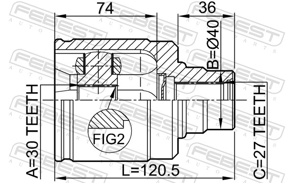 Шарнирный комплект, приводной вал 0311-HRVLH FEBEST #1